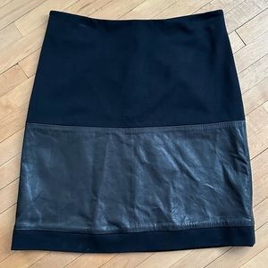 Diane von Furstenberg Leather Ponte Knit Skirt